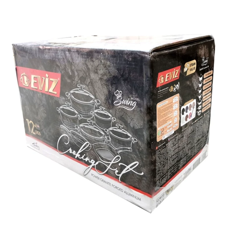 سرویس قابلمه 12 پارچه اویز EVIZ مدل سوئینگ مشکی