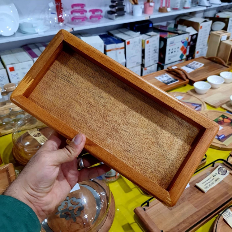 سینی چوبی پایه دار رایز با چوب راش گرجستانی کد 11088