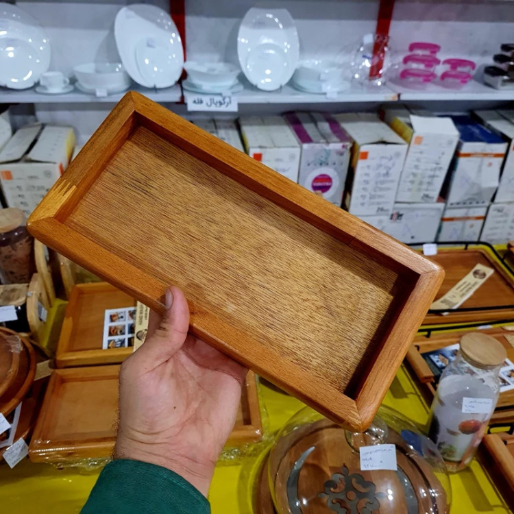 سینی چوبی پایه دار رایز با چوب راش گرجستانی کد 11088