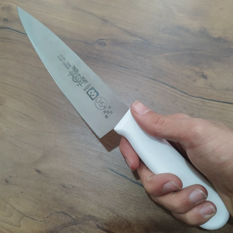 چاقو آشپزخانه اکبری دسته سفید کد 87B بسته 1 عددی