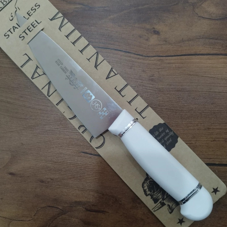 چاقو آشپزخانه اکبری دسته سفید کد 87B بسته 1 عددی