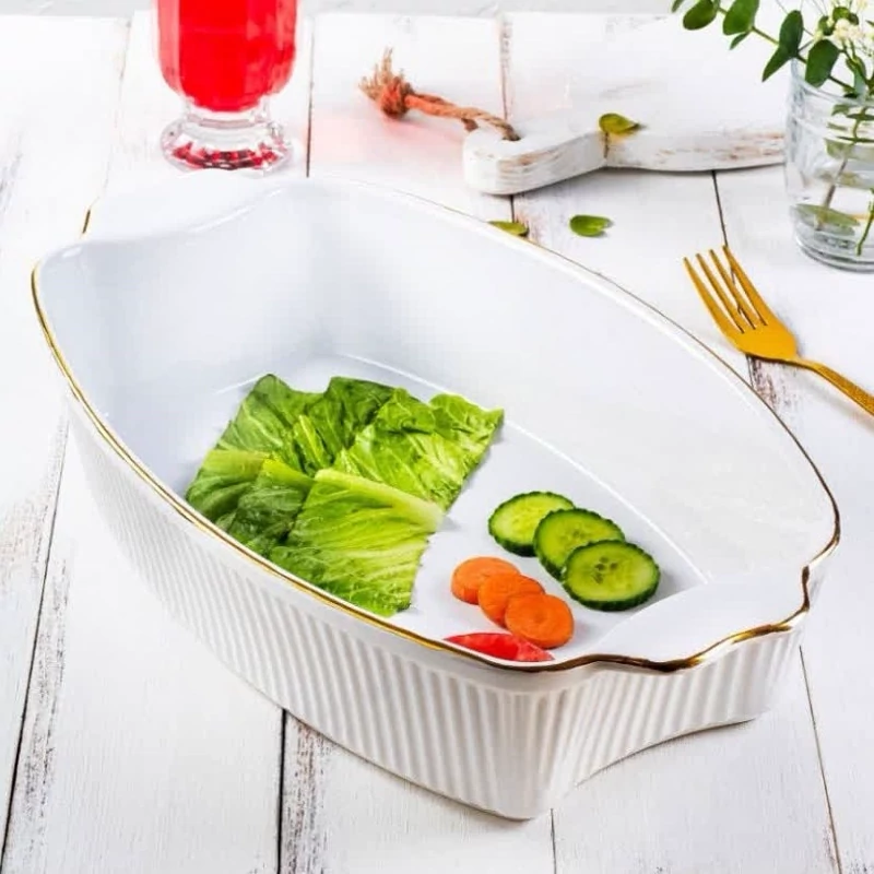 تابه بیضی سرامیک آماتیس لب طلا مدل ماهور کد 758G ارسال رایگان