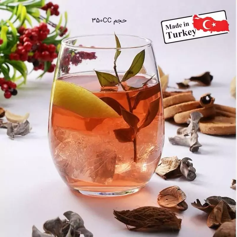 لیوان کوتاه پاشاباغچه مدل آمبر کد 420825 بسته 6 عددی با ارسال رایگان