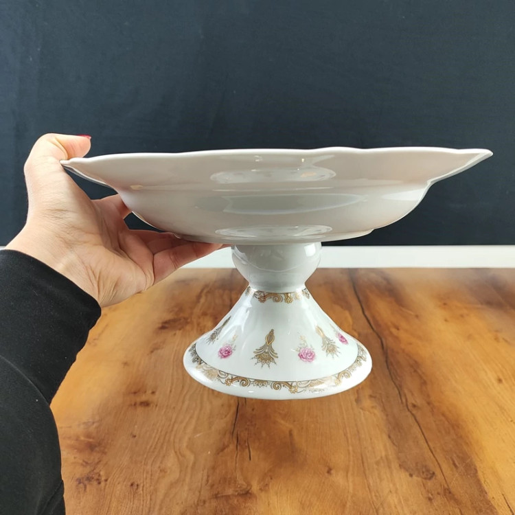 میوه خوری پایه دار چینی پردیس گلدار کد 1719 با ارسال رایگان