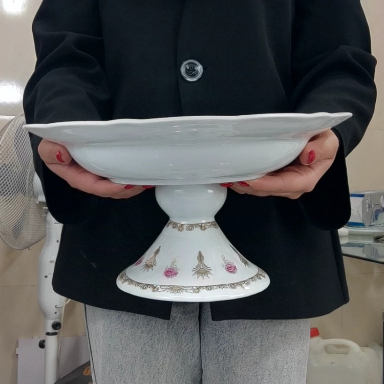 میوه خوری پایه دار چینی پردیس گلدار کد 1719 با ارسال رایگان