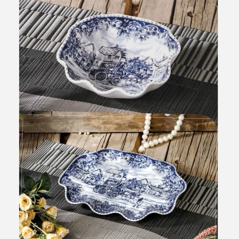 ست پیاله و پیش دست بیضی باواریا مدل گاردن بلو کد 3117 3118