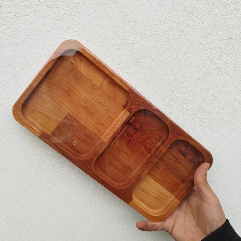 اردو خوری 3 خانه چوبی مستطیل راش گرجستان کد 5030 بسته 1 عددی