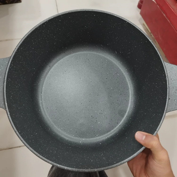 سرویس قابلمه گرانیتی 10 پارچه پیلو رنگ خاکستری با ارسال رایگان