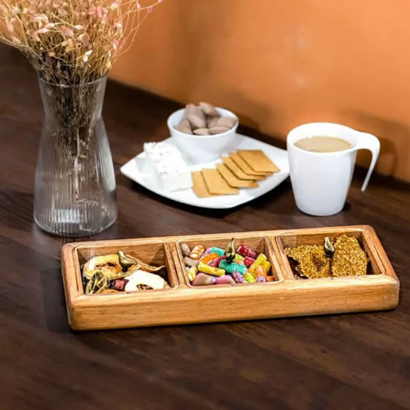 جعبه پذیرایی یا تی بگ چوبی کد 11054