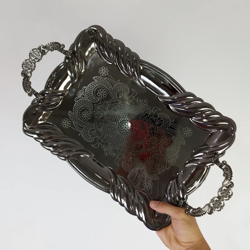 سینی استیل 2 تایی آپادانا مشکی کد 821 بسته 2 عددی