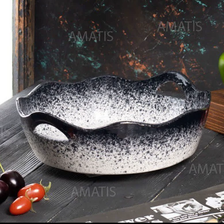 سبد سرامیکی ملورین مشکی مدل لب چین کد 3153 با ارسال رایگان