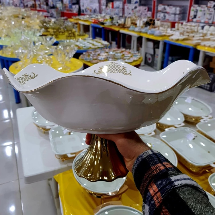 کشکول بزرگ سرامیکی لب طلا آرتور کد 3128 با ارسال رایگان