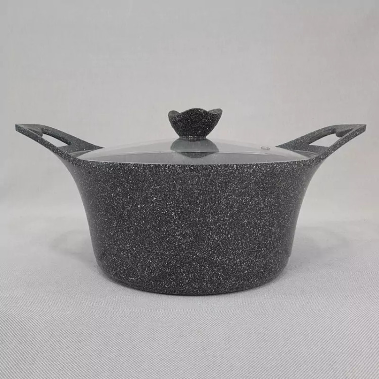 قابلمه گرانیتی سایز 30 پیلو مشکی PILAU طرح لایف