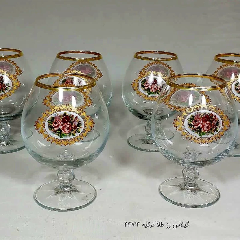 لیوان پاشاباغچه مدل استپ فانوسی رز طلا کد 44714 بسته 6 عددی با ارسال رایگان