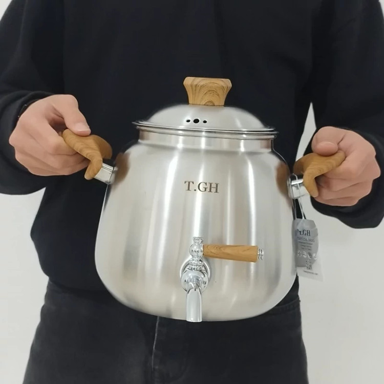 کتری روگازی استیل 5.5 لیتر برند قیطاسی T.G.H کد 6005 با ارسال رایگان