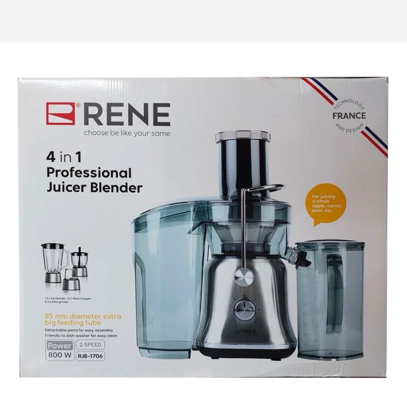 آبمیوه گیری 4 کاره RENE مدل RJB-1706، همراه با ضمانت 24 ماهه