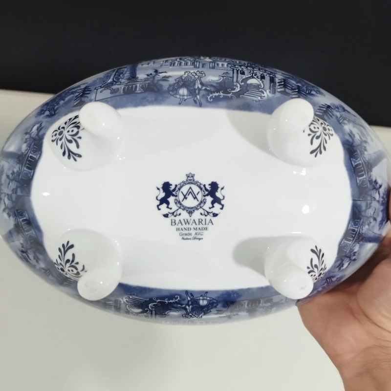 کشکول بیضی چینی پایه دار آکسفورد کد 820326 ارسال رایگان