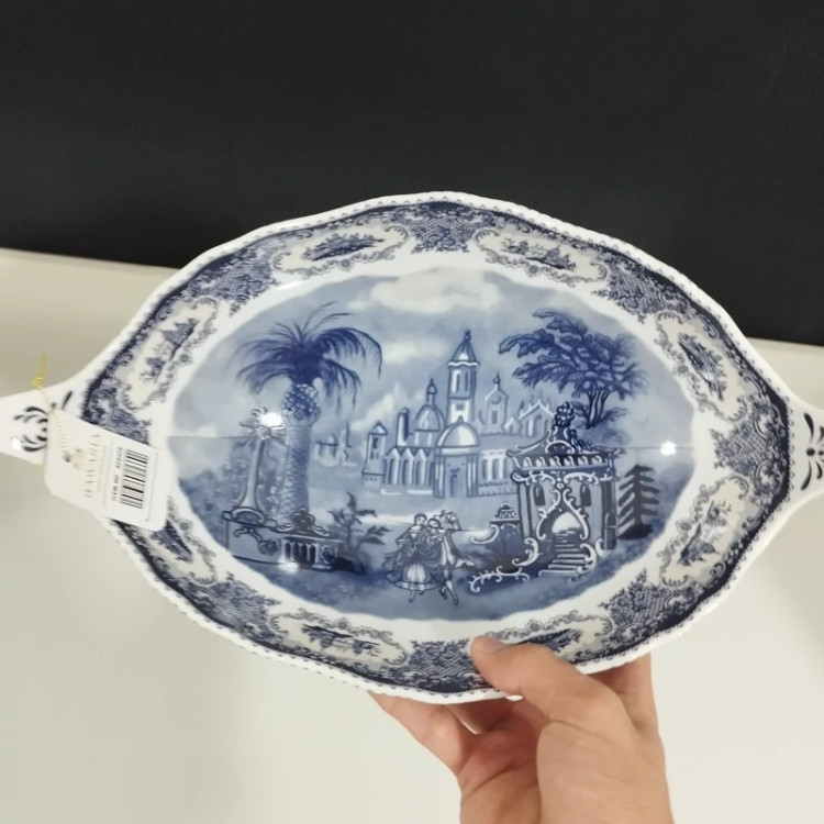 کشکول بیضی چینی پایه دار آکسفورد کد 820326 ارسال رایگان