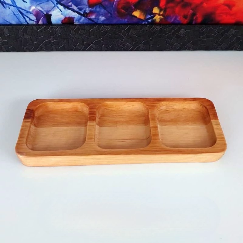 اردو خوری 3خانه مستطیل چوبی راش گرجستان کد 5016 بسته 1 عددی