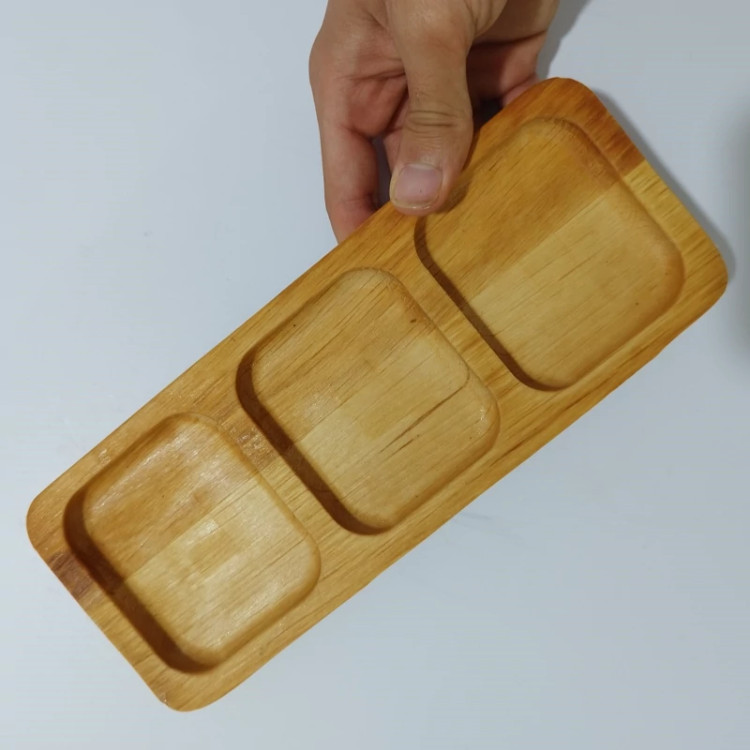 اردو خوری 3خانه مستطیل چوبی راش گرجستان کد 5016 بسته 1 عددی