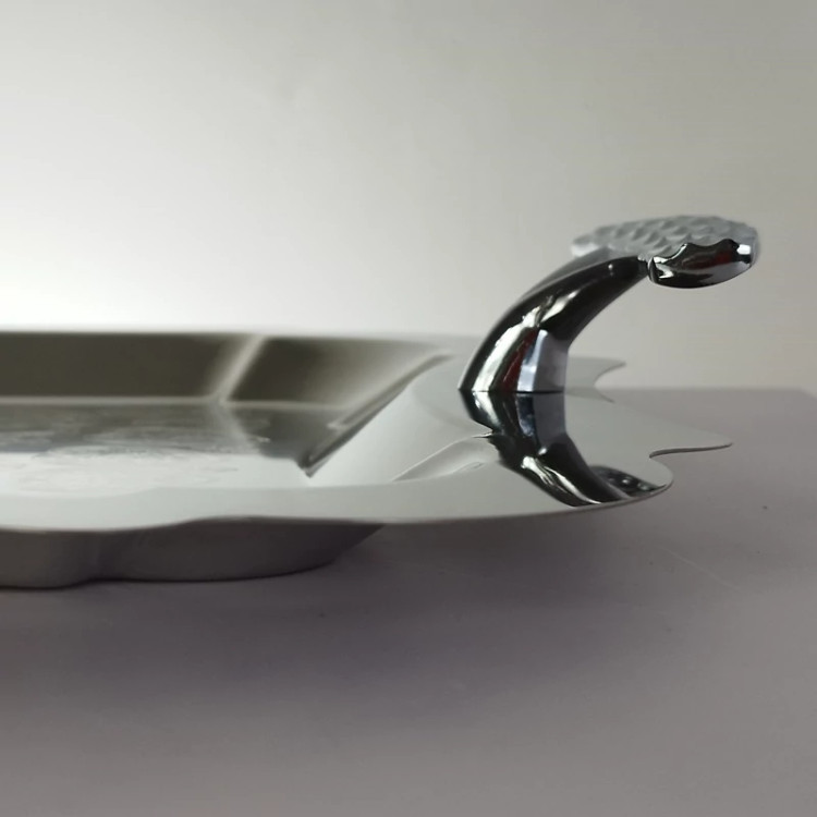 سینی استیل مستطیل بزرگ بی پایه ریور کد 7116بسته 1 عددی با ارسال رایگان