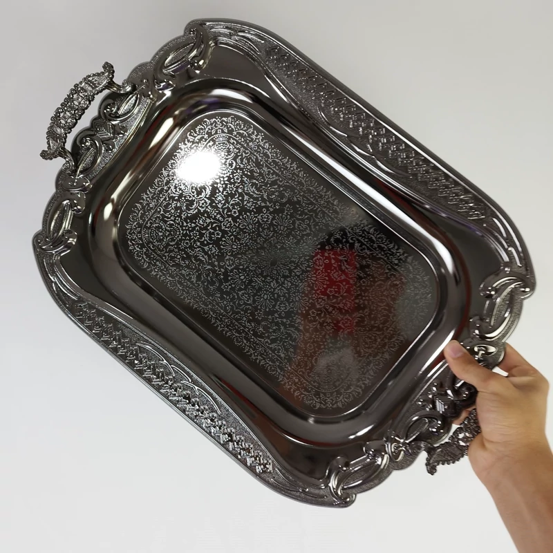 سینی استیل 2 تایی آپادانا مشکی کد 892 بسته 2 عددی