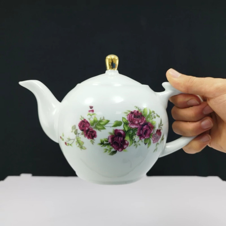 قوری چینی تقدیس مدل گل سرخ سایز 8 ارسال رایگان