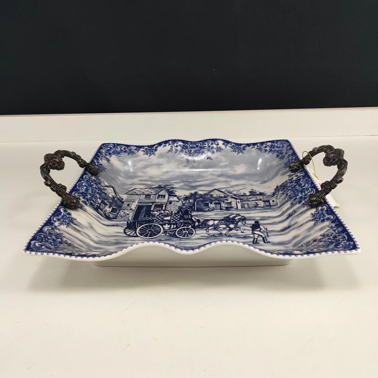 شیرینی خوری 4گوش باواریا مدل گاردن بلو بزرگ کد 3110 ارسال رایگان