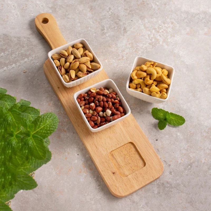 اردو خوری 3 خانه با سینی چوبی برند RIVER مدل 08A-2881 با ارسال رایگان