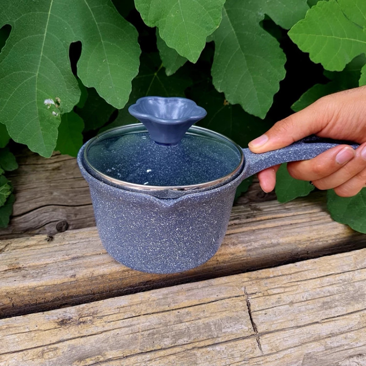 شیرجوش گرانیتی سایز 14 پیلو PILAU مدل اسنوهپی خاکستری