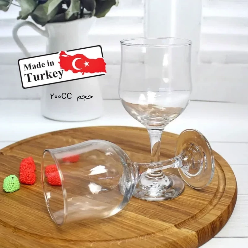 لیوان پایه دار پاشاباغچه مدل تولیپ کد 44167 بسته 6 عددی ارسال رایگان