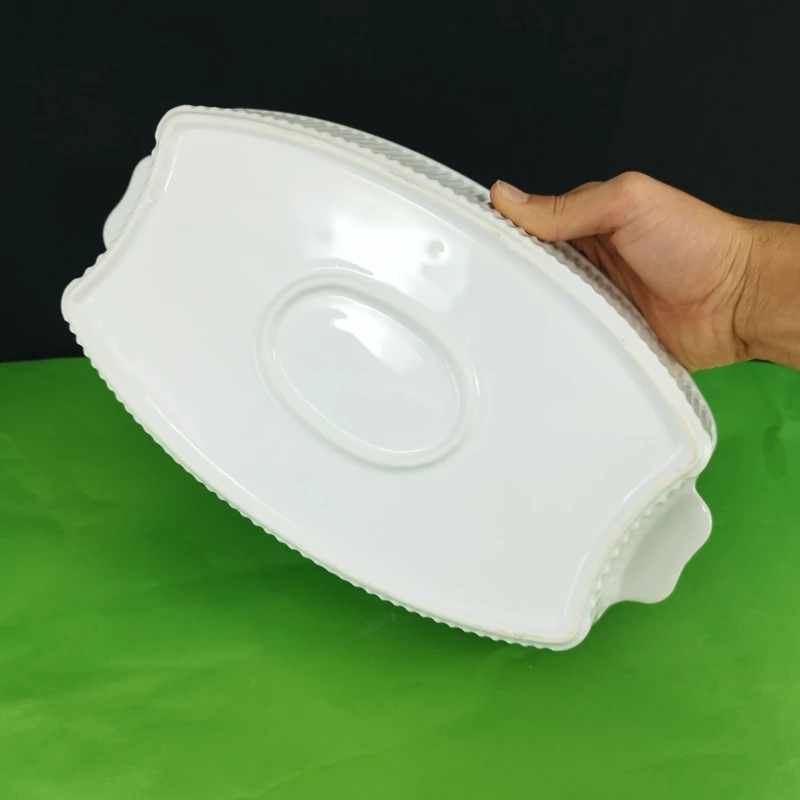 تابه بیضی سرامیک آماتیس لب طلا مدل شیاردار کد 759 ارسال رایگان