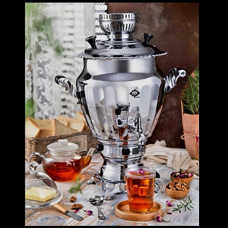 سماور  گازی عالی نسب مدل نگین سیمین 6 لیتر ارسال رایگان