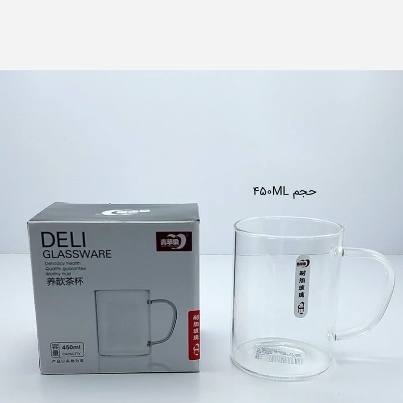 ماگ پیرکس 450 میلی لیتر DELI کد B19 بسته 1 عددی با ارسال رایگان