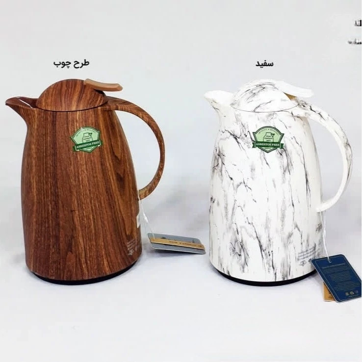 فلاسک شیشه دار 1.5 لیتر HBC سفید ارسال رایگان