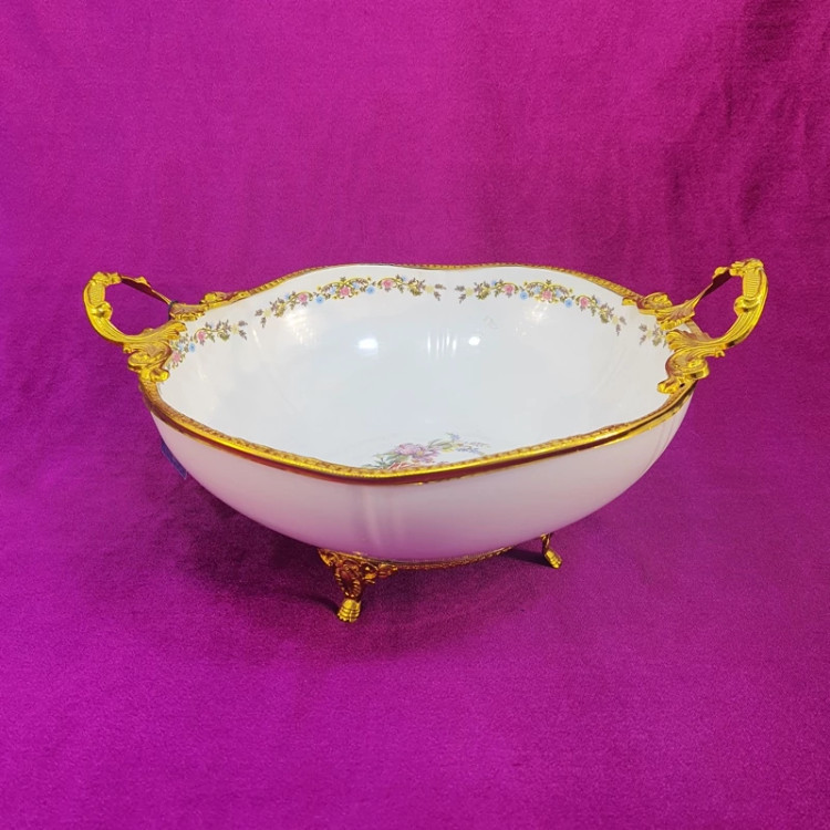 ظرف میوه خوری سرامیک دور طلایی کد G-425
