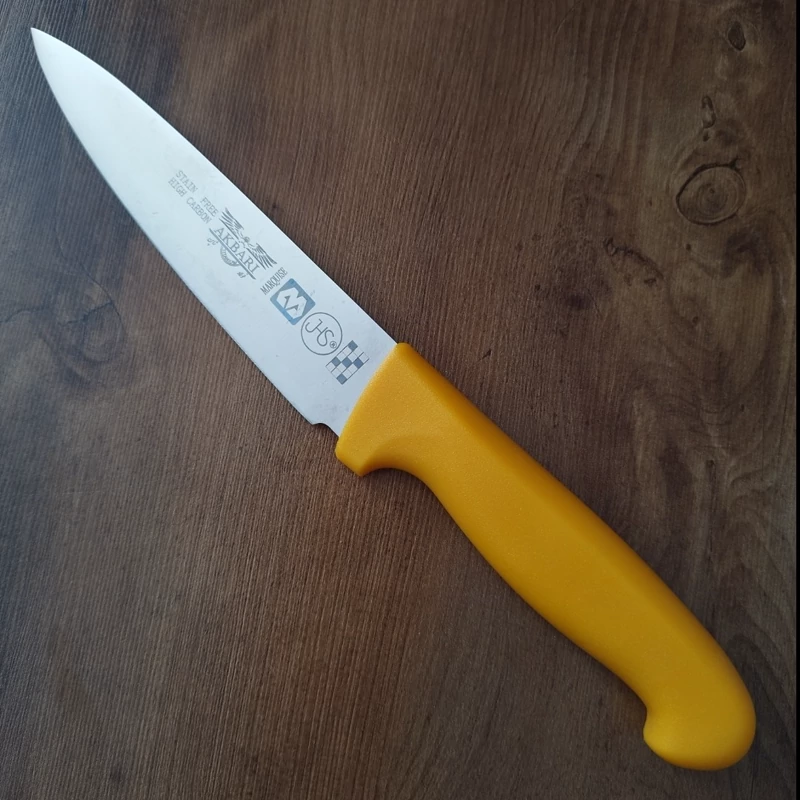 چاقو آشپزخانه اکبری دسته زرد کد P725 با ارسال رایگان