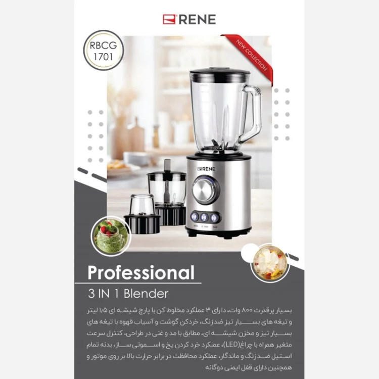 آسیاب مخلوط کن RENE مدل RJB-1701 با ضمانت 24 ماهه ارسال رایگان