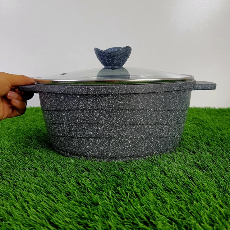 قابلمه گرانیتی سایز 26 پیلو خاکستری PILAU مدل اسنوهپی ارسال رایگان