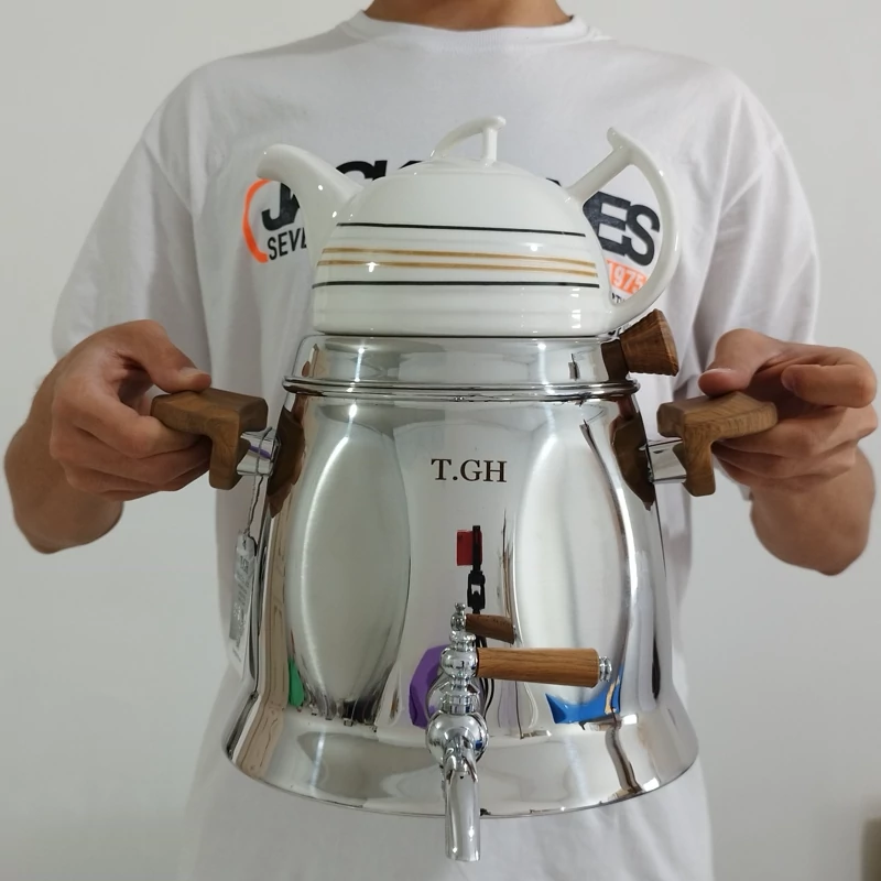 کتری و قوری روگازی استیل کف چدنی 5.5 لیتر برند قیطاسی T.G.H کد 7065 با ضمانت 15 ماهه