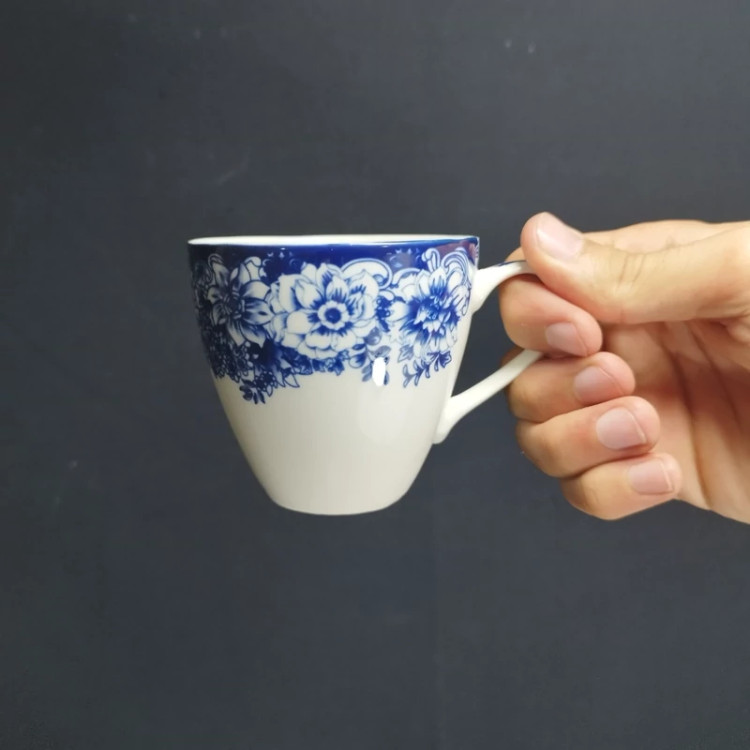 ست 12 پارچه چای خوری چینی توس مدل گل پاروس بسته 6+6 عددی با ارسال رایگان