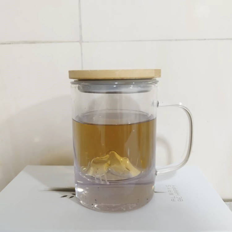 ماگ دمنوش پیرکس ساده درب بامبو کد 002119 بسته 1 عددی ارسال رایگان