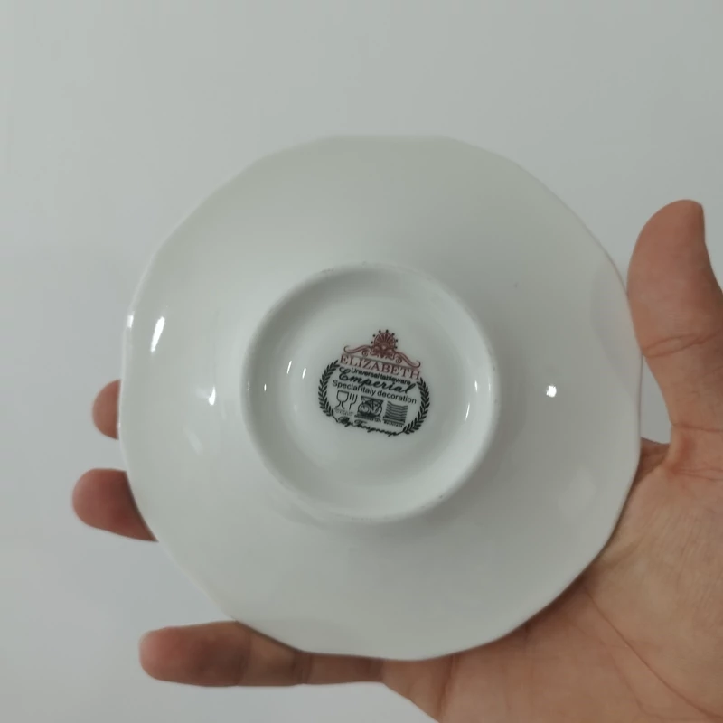 ست 12 پارچه فنجان نعلبکی قهوه خوری چینی توس مدل الیزابت امپریال خط طلا بسته 6+6 عددی با ارسال رایگان