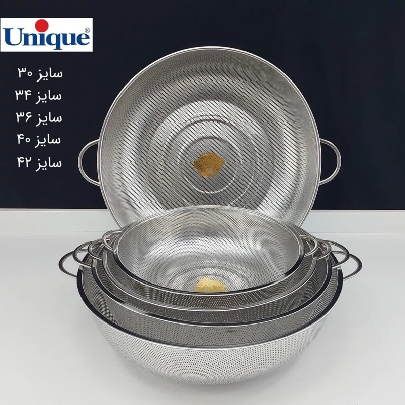 ست آبکش 5 تایی استیل یونیک مدل پانچی بزرگ با ارسال رایگان