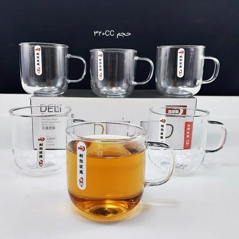 نیم لیوان پیرکس DELI کد 10616T بسته 6 عددی با ارسال رایگان