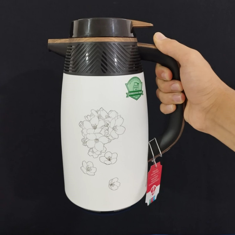 فلاسک شیشه دار 1 لیتر SP رنگ سفید