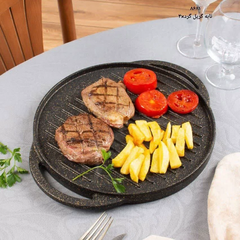تابه گریل چدنی گرد ریور کد 8681 بسته 1 عددی