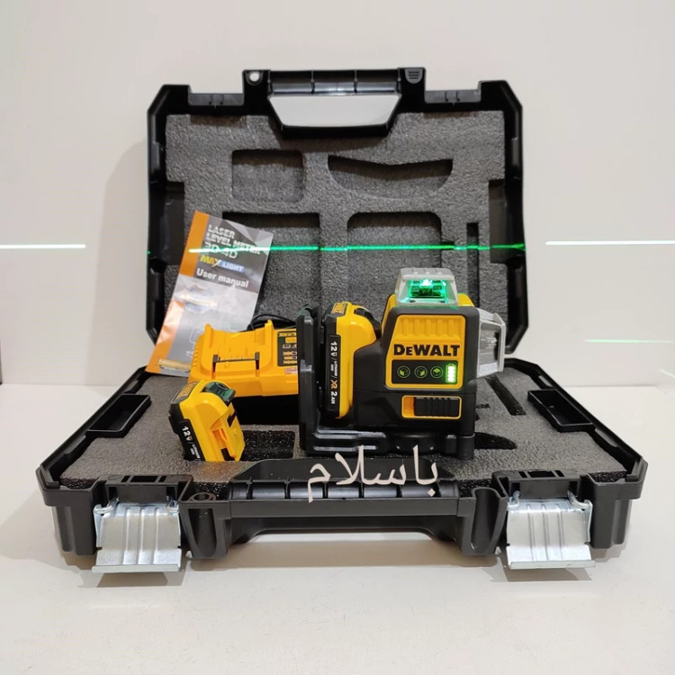 تراز لیزری نور سبز دیوالت جعبه بزرگ مدل Dewalt Laser level 12v