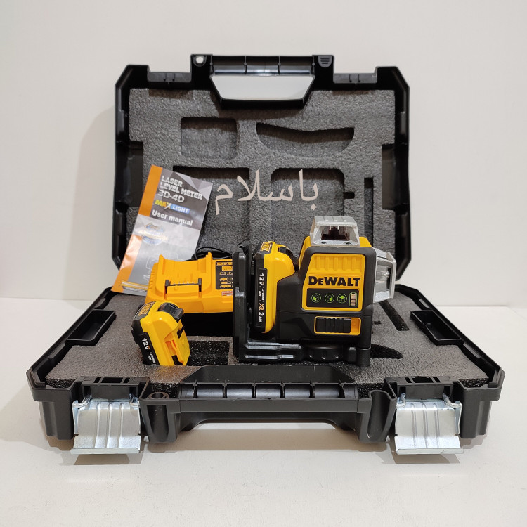 تراز لیزری نور سبز دیوالت جعبه بزرگ مدل Dewalt Laser level 12v