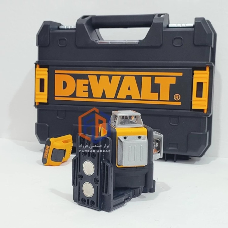 تراز لیزری جعبه بزرگ دیوالت سه بعدی به همراه براکت گیره مدل DEWALT12-line